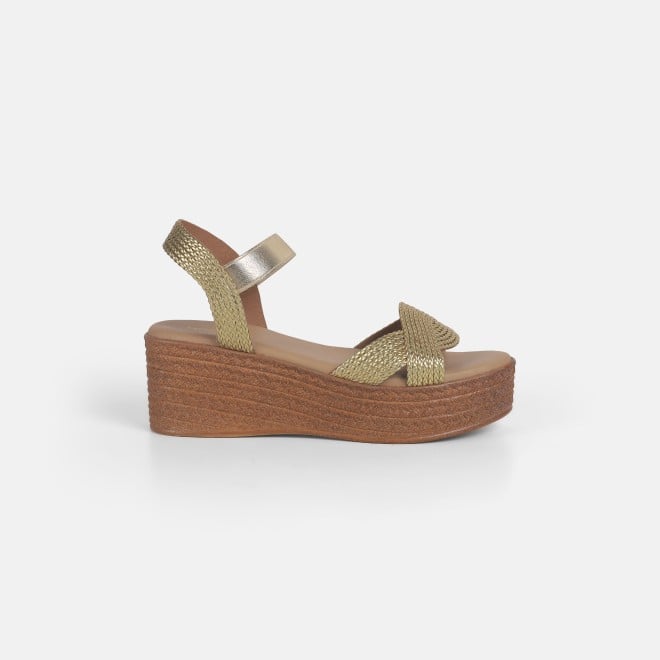 Mochi Women Gold Casual Sandals (SKU: 34-351-15-36)