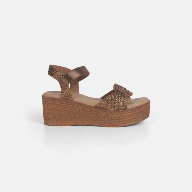 Mochi Women Antique-Gold Casual Sandals (SKU: 34-351-28-36)