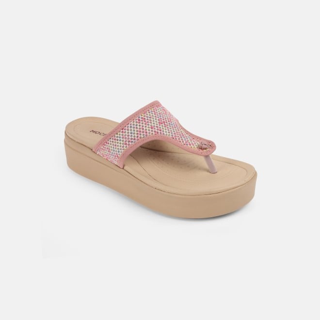 Mochi Women Pink Casual Slippers
