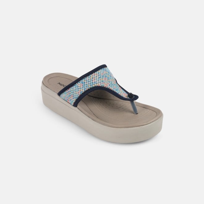 Mochi Women Blue Casual Slippers