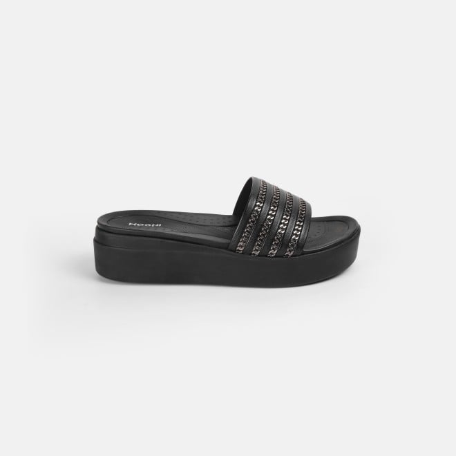 Mochi Women Black Casual Slip Ons (SKU: 34-360-11-36)