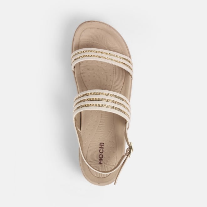 Mochi Women Beige Casual Sandals (SKU: 34-361-20-36)
