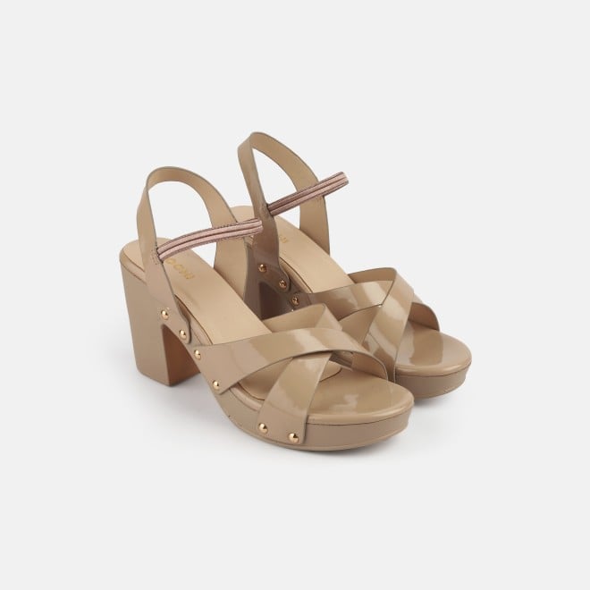 Mochi Women Beige Casual Sandals (SKU: 34-362-20-36)