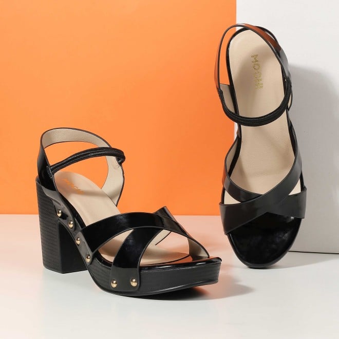 Mochi Women Black Casual Sandals