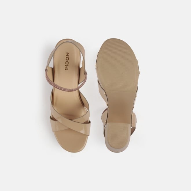 Mochi Women Beige Casual Sandals (SKU: 34-362-20-36)