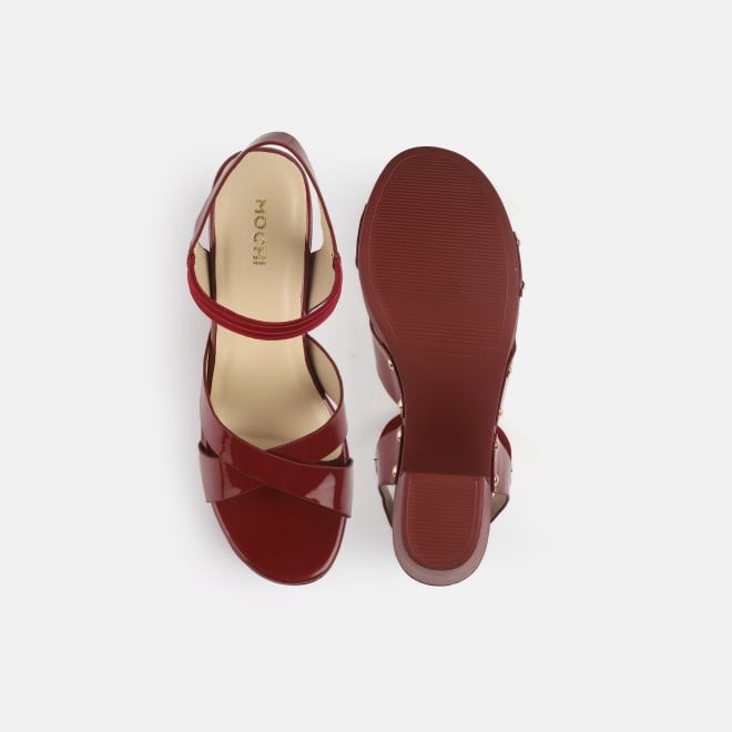 Mochi Women Wine Casual Sandals (SKU: 34-362-58-36)