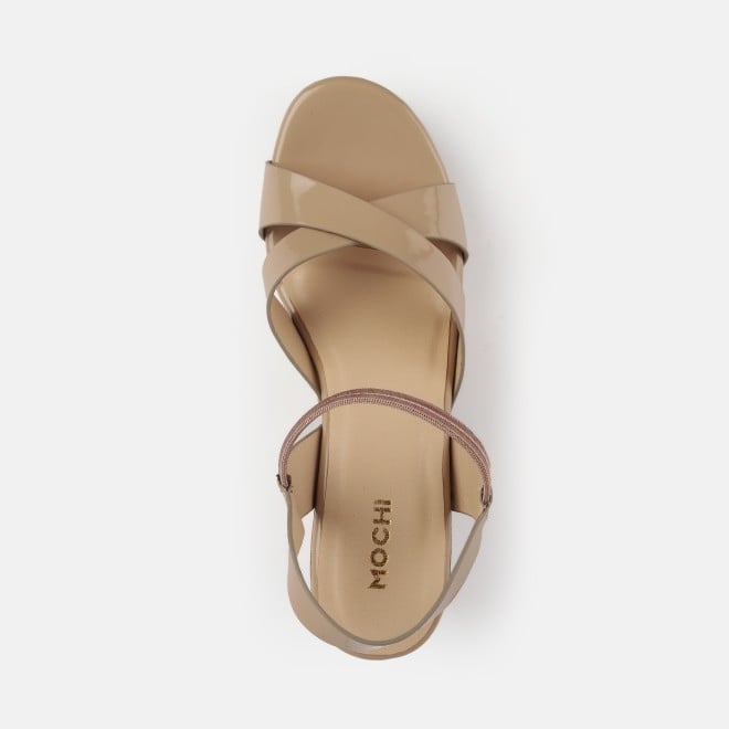 Mochi Women Beige Casual Sandals (SKU: 34-362-20-36)