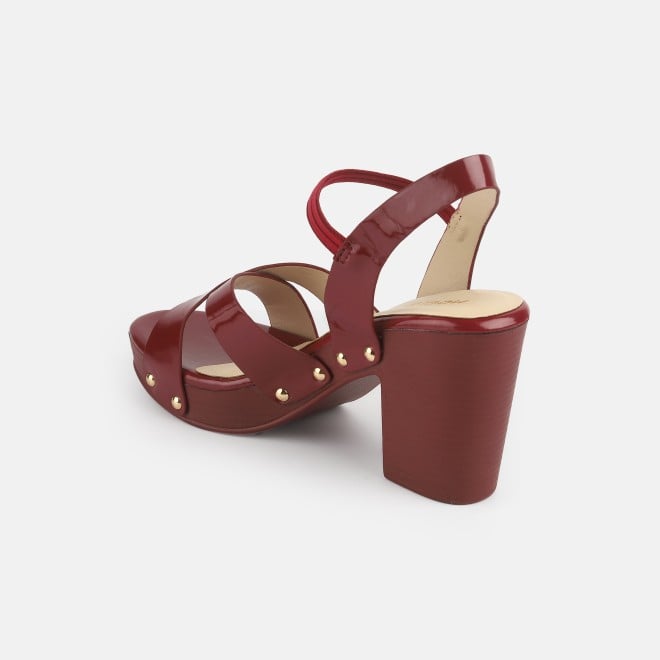 Mochi Women Wine Casual Sandals (SKU: 34-362-58-36)