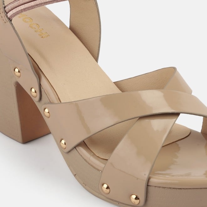 Mochi Women Beige Casual Sandals (SKU: 34-362-20-36)