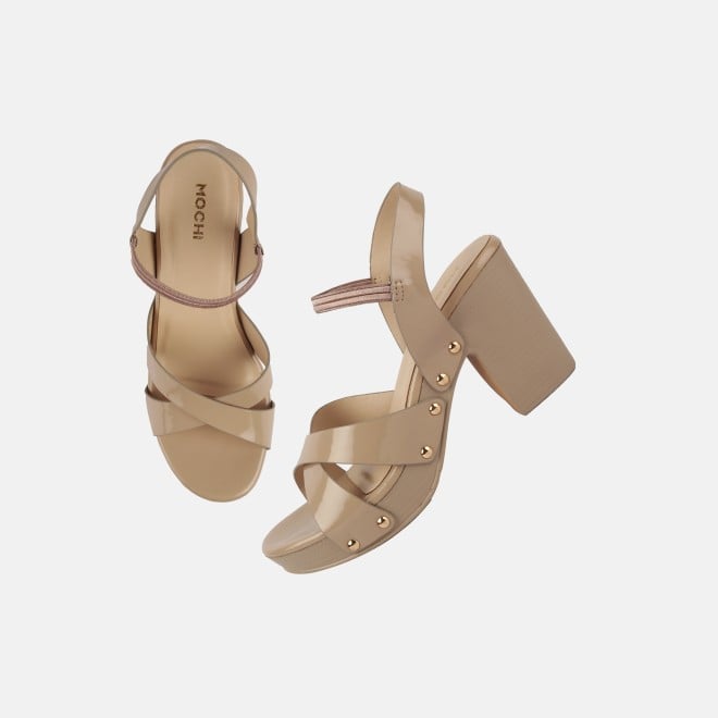 Mochi Women Beige Casual Sandals (SKU: 34-362-20-36)