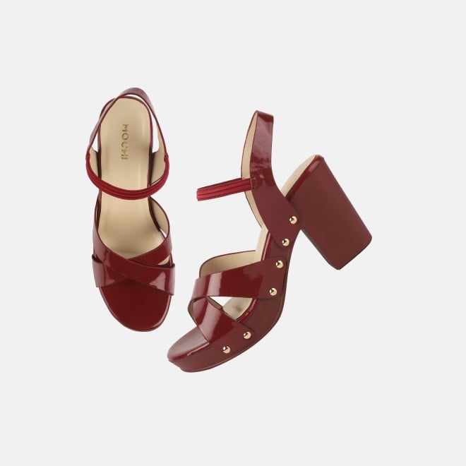 Mochi Women Wine Casual Sandals (SKU: 34-362-58-36)