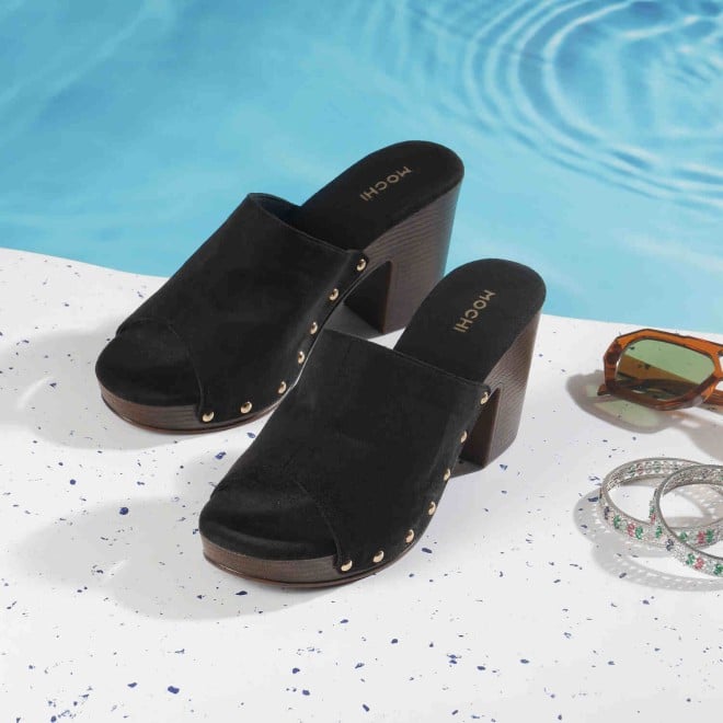 Mochi Women Black Casual Slippers (SKU: 34-363-11-39)