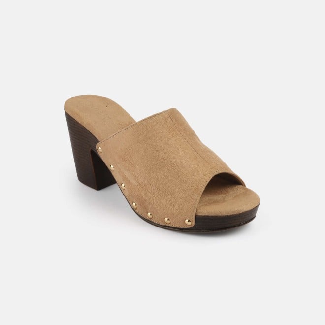 Mochi Women Beige Casual Slippers (SKU: 34-363-20-36)