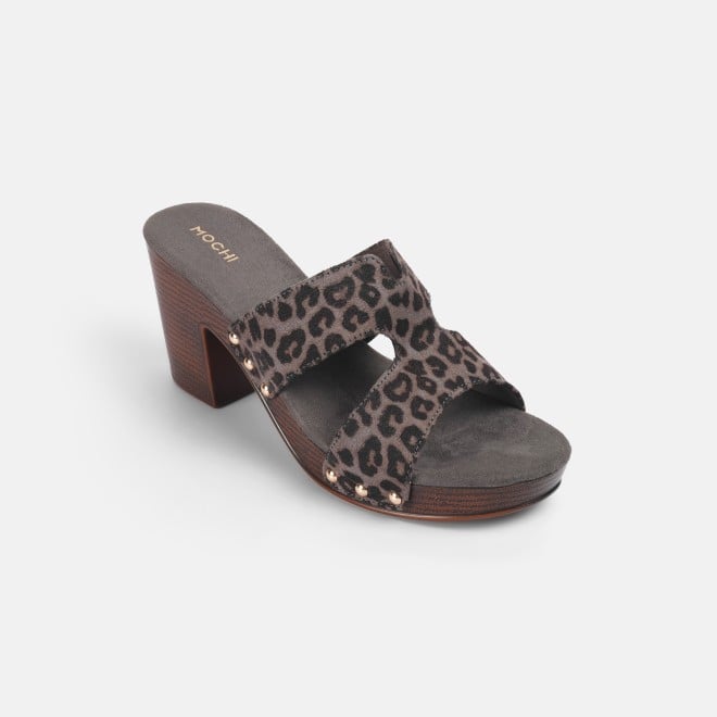 Mochi Women Grey Casual Slip Ons