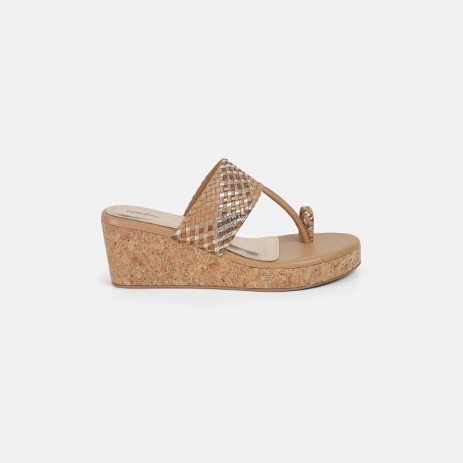Mochi Women Tan Ethnic Slip Ons (SKU: 34-366-23-36)