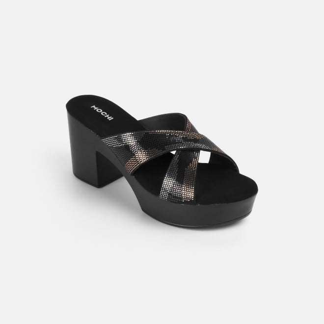 Mochi Women Black Casual Slip Ons