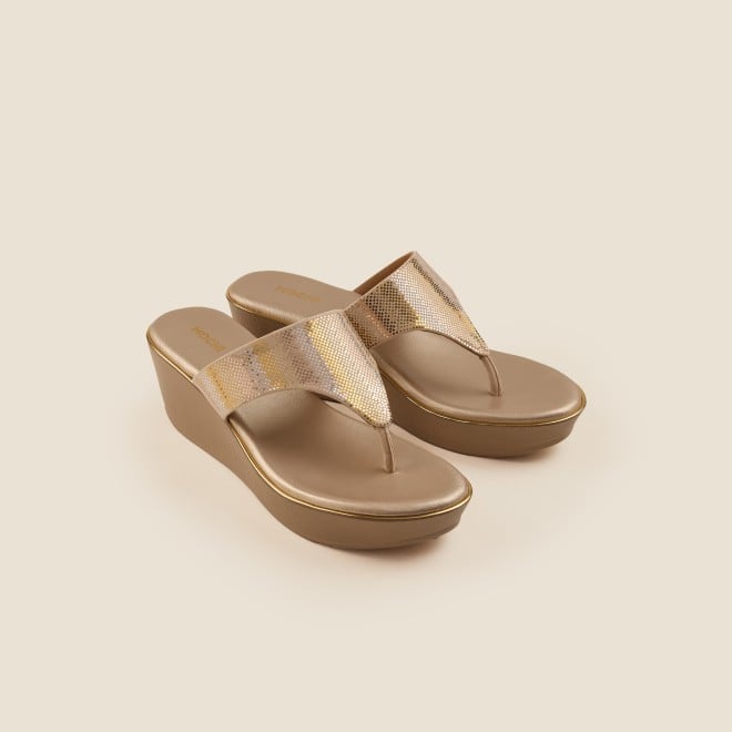 Mochi Women Gold Casual Slip Ons (SKU: 34-377-15-36)