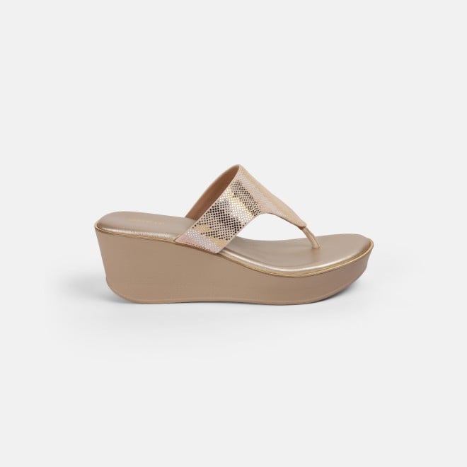 Mochi Women Gold Casual Slip Ons (SKU: 34-377-15-36)