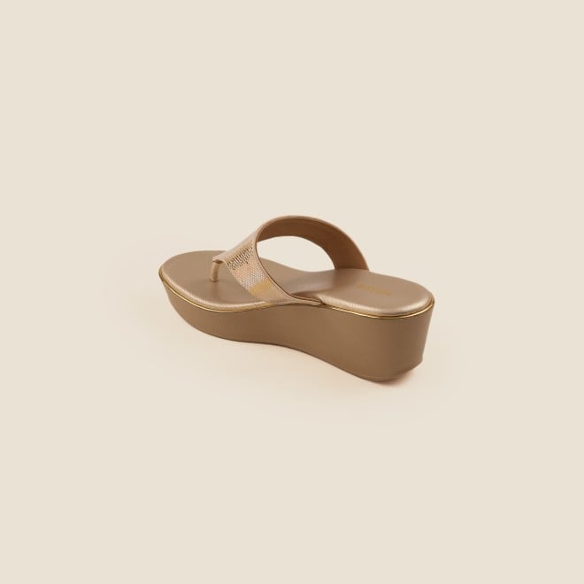 Mochi Women Gold Casual Slip Ons (SKU: 34-377-15-36)