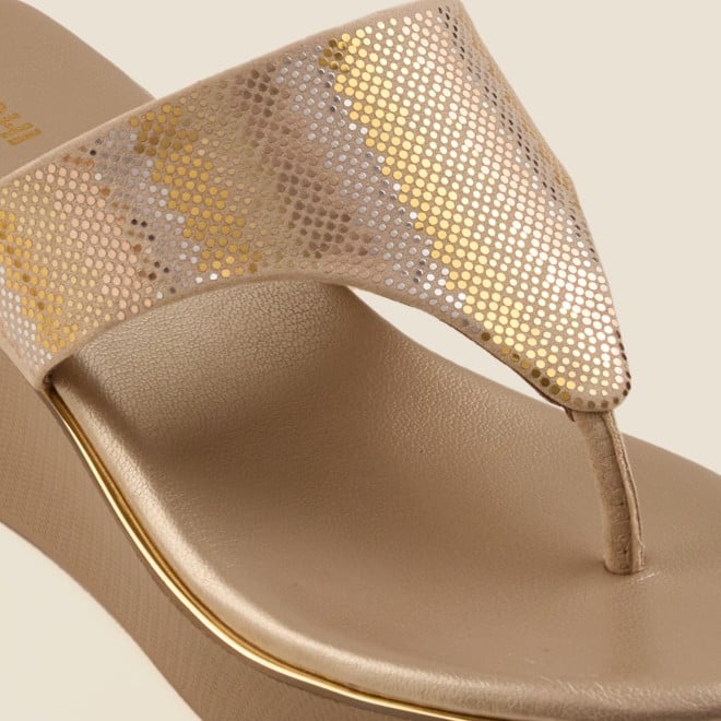 Mochi Women Gold Casual Slip Ons (SKU: 34-377-15-36)