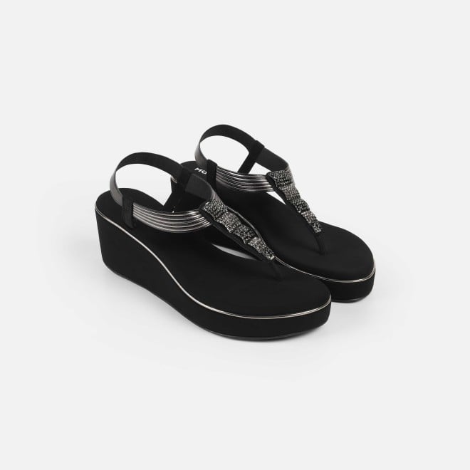 Mochi Women Black Casual Sandals (SKU: 34-382-11-36)