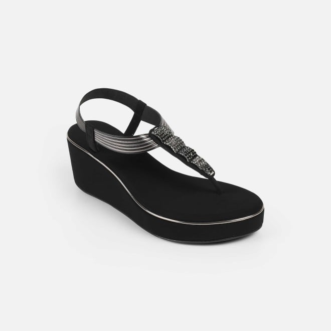 Mochi Women Black Casual Sandals (SKU: 34-382-11-36)