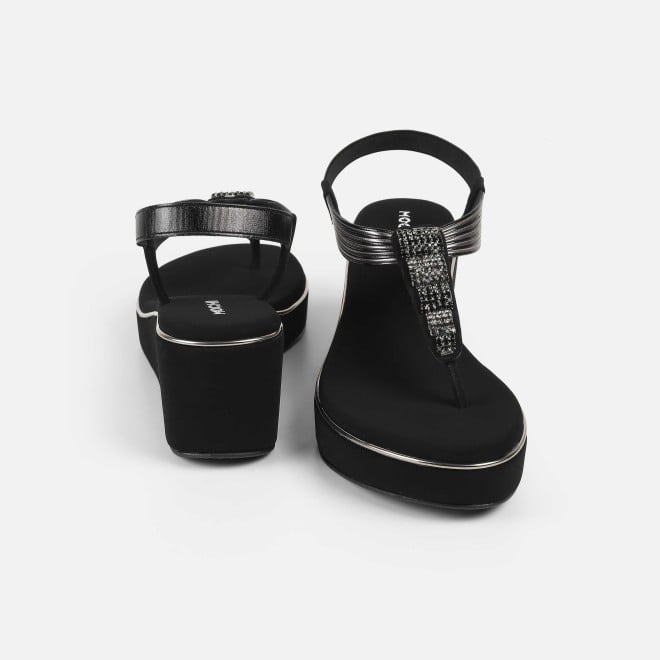 Mochi Women Black Casual Sandals (SKU: 34-382-11-36)