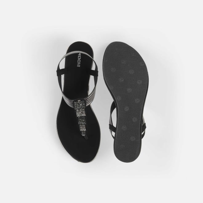 Mochi Women Black Casual Sandals (SKU: 34-382-11-36)