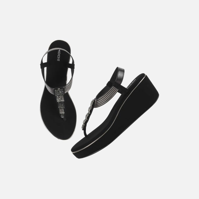 Mochi Women Black Casual Sandals (SKU: 34-382-11-36)