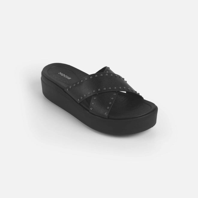 Mochi Women Black Casual Slippers (SKU: 34-386-11-36)