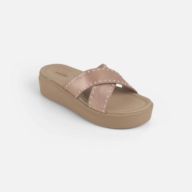 Mochi Women Rose-gold Casual Slippers (SKU: 34-386-52-36)