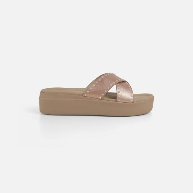 Mochi Women Rose-gold Casual Slippers (SKU: 34-386-52-37)