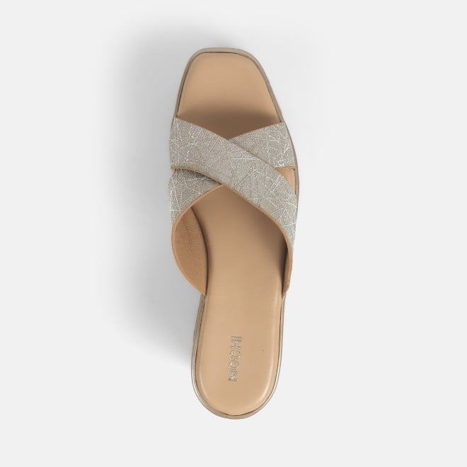Mochi Women Gold Casual Slip Ons (SKU: 34-388-15-36)