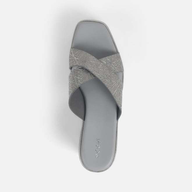 Mochi Women Gun-Metal Casual Slip Ons (SKU: 34-388-29-36)