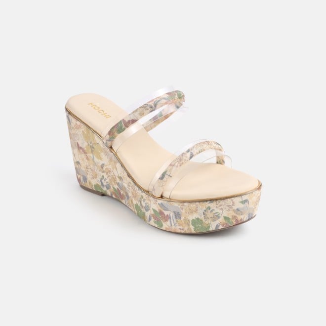 Mochi Women Gold Casual Slip Ons