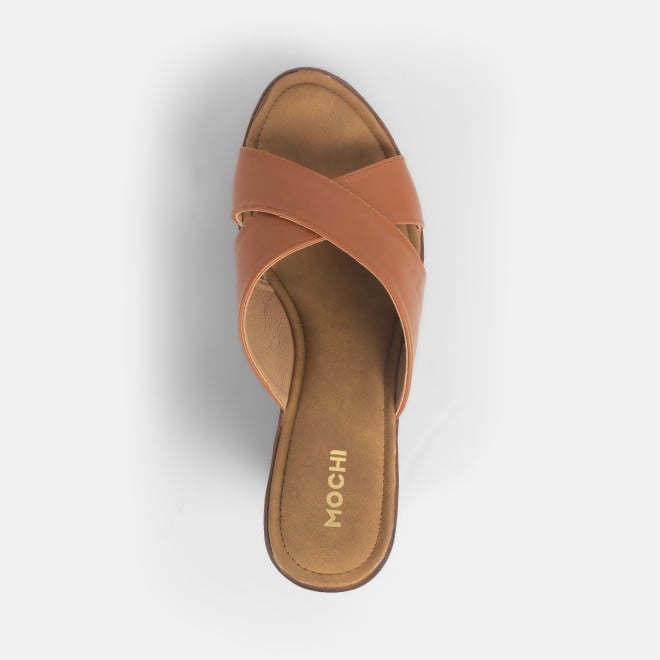 Mochi Women Tan Casual Slip Ons (SKU: 34-397-23-36)