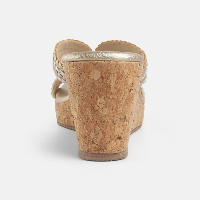 Mochi Women Gold Casual Slip Ons (SKU: 34-400-15-36)