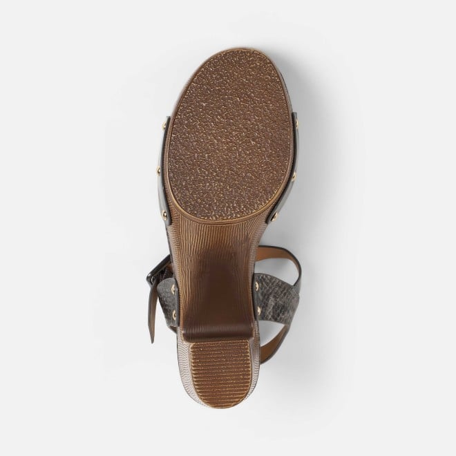 Mochi Women Gun-metal Casual Sandals (SKU: 34-413-29-36)