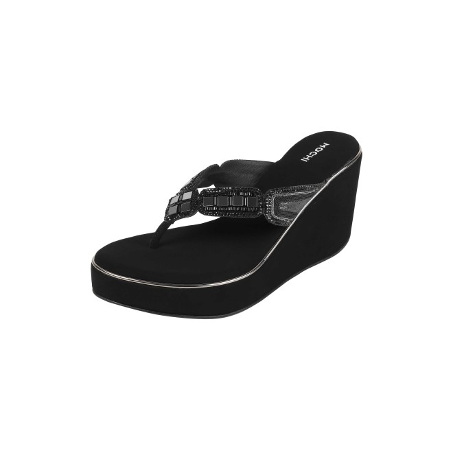 Mochi Women Black Casual Slip Ons (SKU: 34-414-11-37)