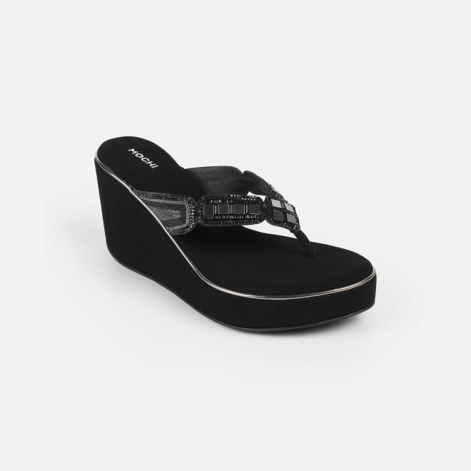Mochi Women Black Casual Slip Ons (SKU: 34-414-11-37)