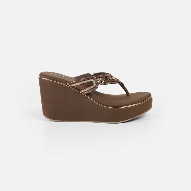 Mochi Women Brown Casual Slip Ons (SKU: 34-414-12-37)