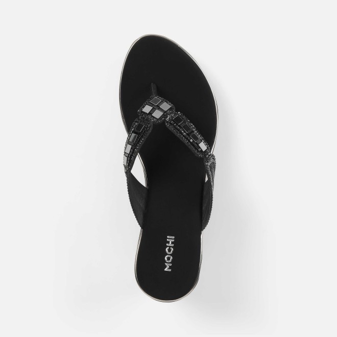 Mochi Women Black Casual Slip Ons (SKU: 34-414-11-37)