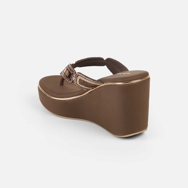 Mochi Women Brown Casual Slip Ons (SKU: 34-414-12-37)