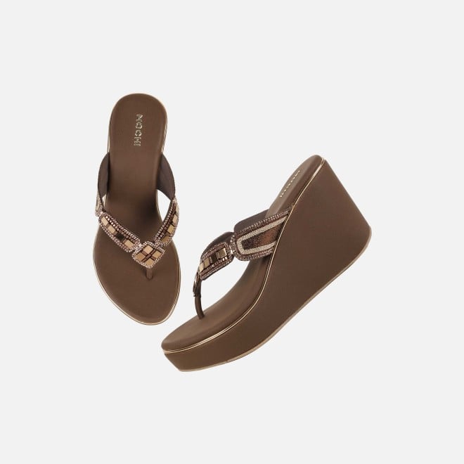 Mochi Women Brown Casual Slip Ons (SKU: 34-414-12-37)