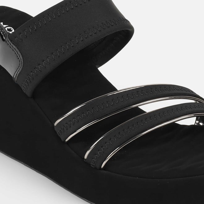 Mochi Women Black Casual Sandals (SKU: 34-417-11-36)
