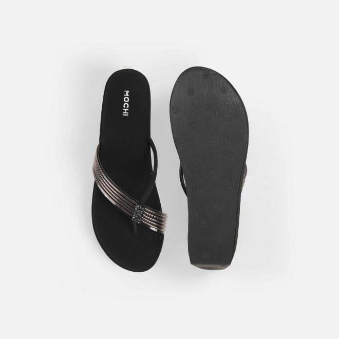 Mochi Women Black Casual Slip Ons (SKU: 34-418-11-36)