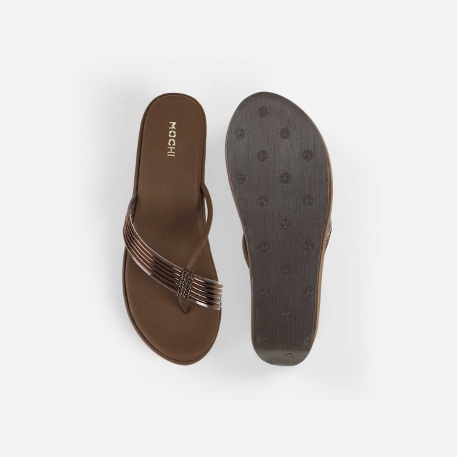 Mochi Women Brown Casual Slip Ons (SKU: 34-418-12-36)