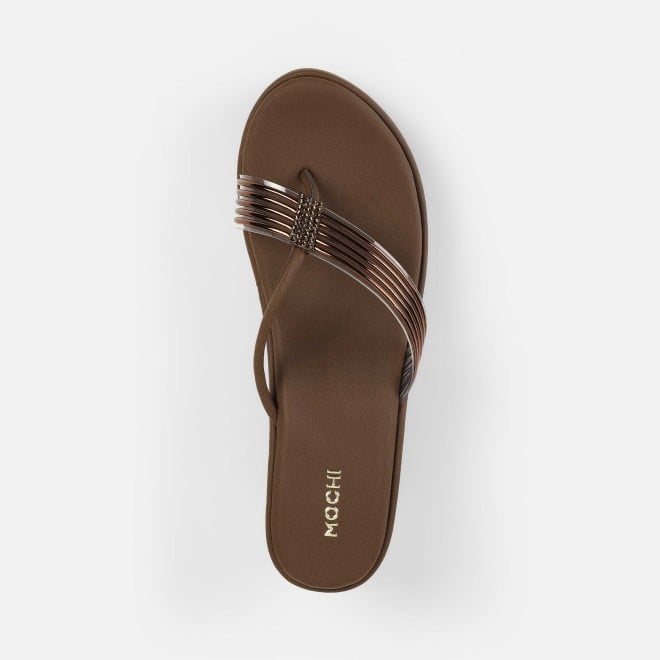 Mochi Women Brown Casual Slip Ons (SKU: 34-418-12-36)