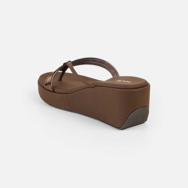 Mochi Women Brown Casual Slip Ons (SKU: 34-418-12-36)