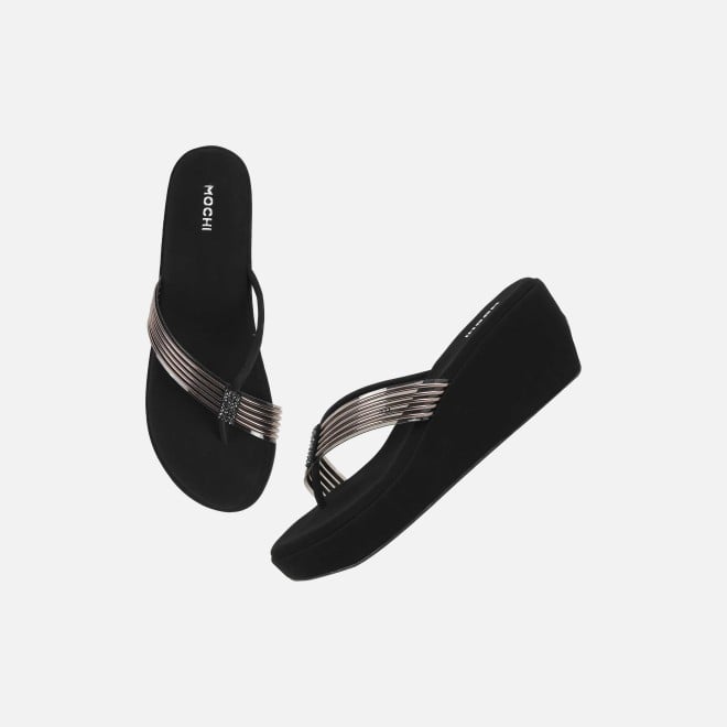 Mochi Women Black Casual Slip Ons (SKU: 34-418-11-36)